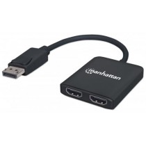 Manhattan Divisor de Video DisplayPort Macho - 2x HDMI Hembra, Negro - Envío Gratis