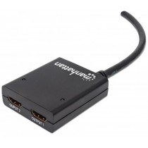 Manhattan Splitter HDMI 1.3 de 2 Puertos, 1x HDMI Macho - 2x HDMI Hembra, Cable Integrado - Envío Gratis