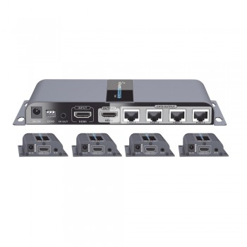 Epcom Extensor de Video HDMI Sobre Cable Cat6/6a/7, 1x HDMI, 4x RJ-45, 40 Metros - Envío Gratis