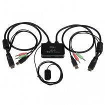 StarTech.com Switch KVM de 2 Puertos HDMI USB Audio con Cables Integrados - Envío Gratis