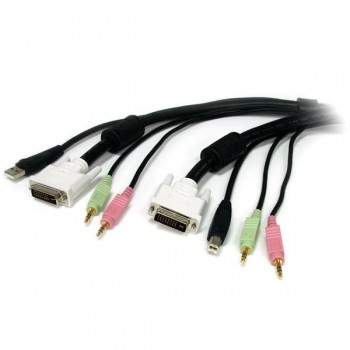 StarTech.com Cable KVM 4 en 1, 1.83 Metros, Negro - Envío Gratis