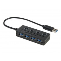 Sabrent Hub USB 3.0 Macho - 4x USB 3.0 Hembra, 5000 Mbit/s, Negro - Envío Gratis