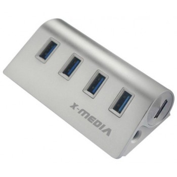 X-Media Hub USB 3.0, 4 Puertos, 5000 Mbit/s, Negro - Envío Gratis