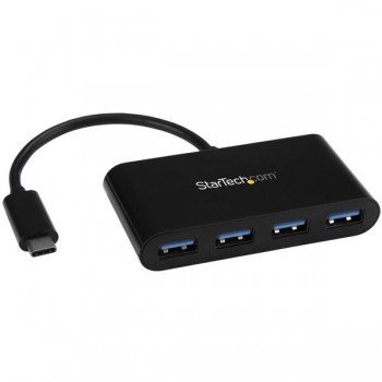 StarTech.com Hub Concentrador USB-C 3.0, USB-C Macho - 4x USB A Hembra, 5000 Mbit/s, Negro - Envío Gratis