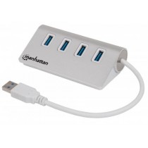 Manhattan Hub USB A 3.1 Macho - 4x USB A 3.0 Hembra, 5000 Mbit/s, Blanco - Envío Gratis