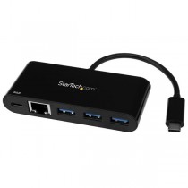 StarTech.com Hub USB C 3.0 Macho - 3x USB A 3.0/ 1x RJ-45, 5000 Mbit/s, Negro - Envío Gratis
