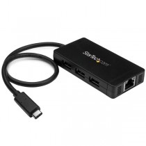 StarTech.com Hub USB C 3.0, 3x USB A y Ethernet Gigabit, 1000 Mbit/s, Negro - Envío Gratis
