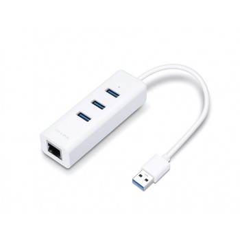 TP-Link Hub USB A Macho - 3x USB A Hembra/ 1x RJ-45, 1000 Mbit/s, Blanco - Envío Gratis