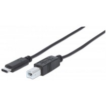 Manhattan Cable USB C Macho - USB B Macho, 2 Metros, Negro - Envío Gratis