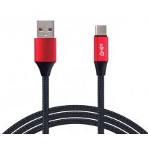 Ghia Cable USB A Macho - USB C Macho, 1 Metro, Negro/Rojo - Envío Gratis