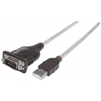 Manhattan Cable USB Macho - DB9 Macho, 45cm, Plata - Envío Gratis