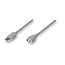 Manhattan Cable Extension USB Macho - USB Hembra, 1.8 Metros, Gris - Envío Gratis