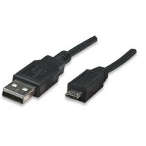 Manhattan Cable USB A Macho - USB Micro B, 1.8 Metros, Negro - Envío Gratis