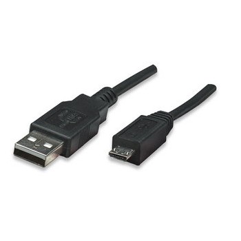 Manhattan Cable USB A Macho - USB Micro B, 1.8 Metros, Negro - Envío Gratis