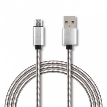 Ghia Cable USB A Macho - Micro-USB A Macho, 1 Metro, Plata - Envío Gratis