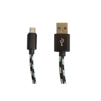 OvalTech Cable de Nylon USB Macho - Micro-USB Macho, 1 Metro, Negro - Envío Gratis