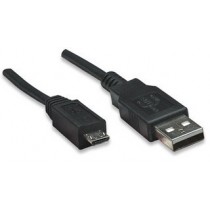 Manhattan Cable USB A Macho - micro USB B Macho, 50cm, Negro - Envío Gratis