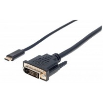 Manhattan Cable USB C Macho - DVI Macho, 2 Metros, Negro - Envío Gratis