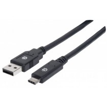 Manhattan Cable USB A Macho - USB C Macho, 5 Metros, Negro - Envío Gratis