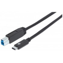 Manhattan Cable USB B Macho - USB C Macho, 1 Metro, Negro - Envío Gratis