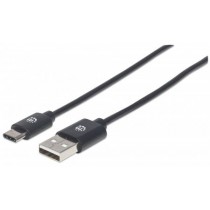 Manhattan Cable USB A Macho - USB C Macho, 3 Metros, Negro - Envío Gratis