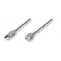 Manhattan Cable Extension USB Macho - USB Hembra, 3 Metros, Gris - Envío Gratis