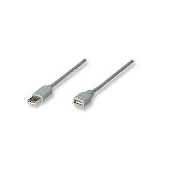 Manhattan Cable Extension USB Macho - USB Hembra, 3 Metros, Gris - Envío Gratis