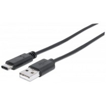 Manhattan Cable USB A Macho - USB C Hembra, 3 Metros, Negro - Envío Gratis