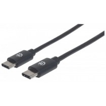 Manhattan 354905 USB C Macho - USB C Macho, 2 Metros, Negro - Envío Gratis