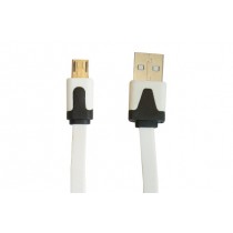 Ovaltech Cable Micro USB B Macho - USB A Macho, 2 Metros, Blanco/Negro - Envío Gratis