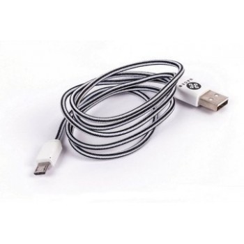 Naceb Cable USB A Macho - Micro USB B Macho, 1 Metro, Gris/Blanco - Envío Gratis