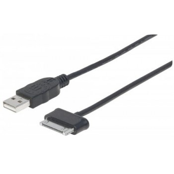 Manhattan Cable USB A Macho - Samsung 30pin Macho, 1Metro, Negro - Envío Gratis