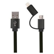 Ghia Cable USB Macho - Micro USB/Lighting Macho, 1 Metro, Negro - Envío Gratis