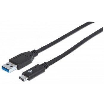 Manhattan Cable USB A Macho - USB C Macho, 50cm, Negro - Envío Gratis