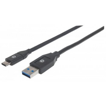 Manhattan Cable USB A Macho - USB C Macho, 2 Metros, Negro - Envío Gratis