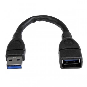 StarTech.com Cable USB A 3.0 Macho - USB A 3.0 Hembra, 15cm, Negro - Envío Gratis