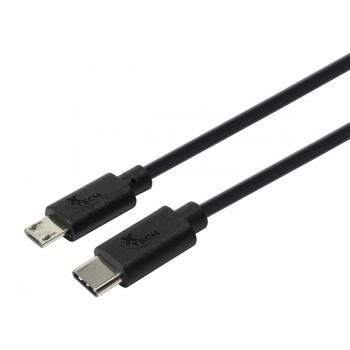 Xtech Cable USB C Macho - Micro-USB B Macho, 1.8 Metros, Negro - Envío Gratis
