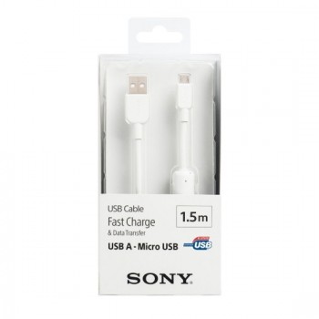 Sony Cable USB A Macho - Micro-USB B Macho, 1.5 Metros, Blanco - Envío Gratis