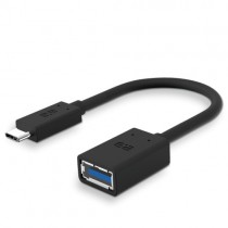 PureGear Cable USB C Macho - USB A Hembra, 12cm, Negro - Envío Gratis