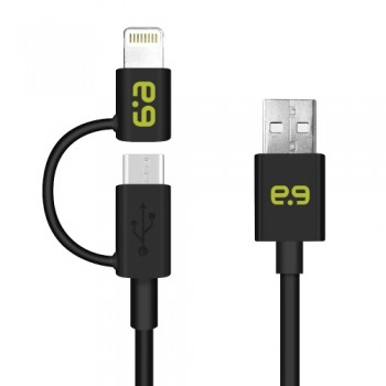 Pure Gear Cable 2 en 1, USB A Macho - Micro-USB B Macho/Lightning, Negro - Envío Gratis