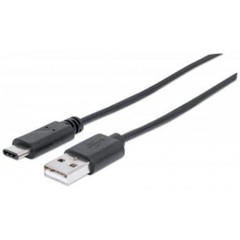 Manhattan Cable USB C de Alta Velocidad, USB C Macho - USB A Macho, 1 Metro, Negro - Envío Gratis