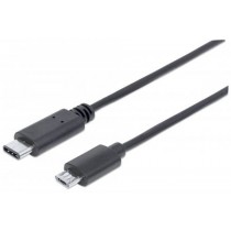 Manhattan Cable USB 2.0 de Alta Velocidad, USB C Macho - micro USB B Macho, 1 Metros, Negro - Envío Gratis