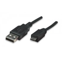 Manhattan Cable USB de Alta Velocidad, USB 2.0 A Macho - micro USB 2.0 B Macho, 1 Metro, Negro - Envío Gratis