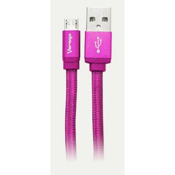 Vorago Cable USB 2.0 A Macho - micro USB B Macho, 1.5 Metros, Rosa - Envío Gratis