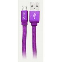 Vorago Cable USB 2.0 A Macho - micro USB B Macho, 1.5 Metros, Morado - Envío Gratis