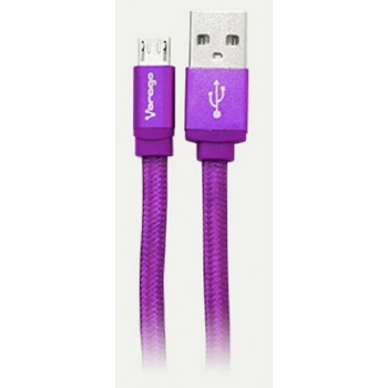 Vorago Cable USB 2.0 A Macho - micro USB B Macho, 1.5 Metros, Morado - Envío Gratis