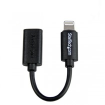 Startech.com Cable USB 2.0, Lightning (8-pin) Macho - micro USB B Hembra, 10cm, Negro, para iPod/iPhone 5/iPad - Envío Gratis