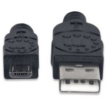 Manhattan Cable USB 2.0, USB A Macho - micro USB B Macho, 50cm, Negro - Envío Gratis