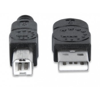 Manhattan Cable USB 2.0, USB A Macho - USB B Macho, 1.8 Metros, Negro - Envío Gratis