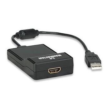 Manhattan Cable USB 2.0 Macho - HDMi Hembra, Negro - Envío Gratis